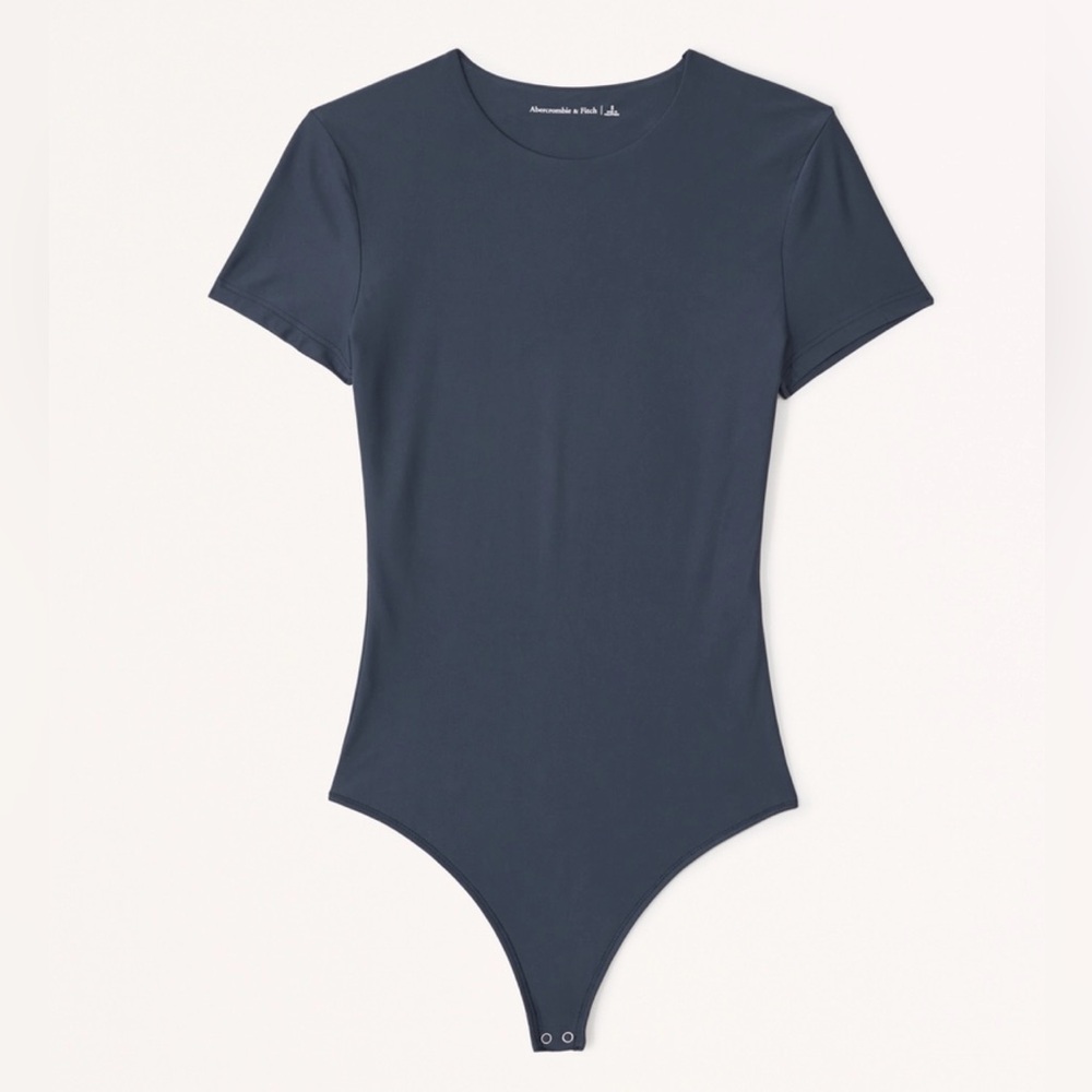 Abercrombie Soft Matte Seamless Tee Bodysuit in Navy - Size S